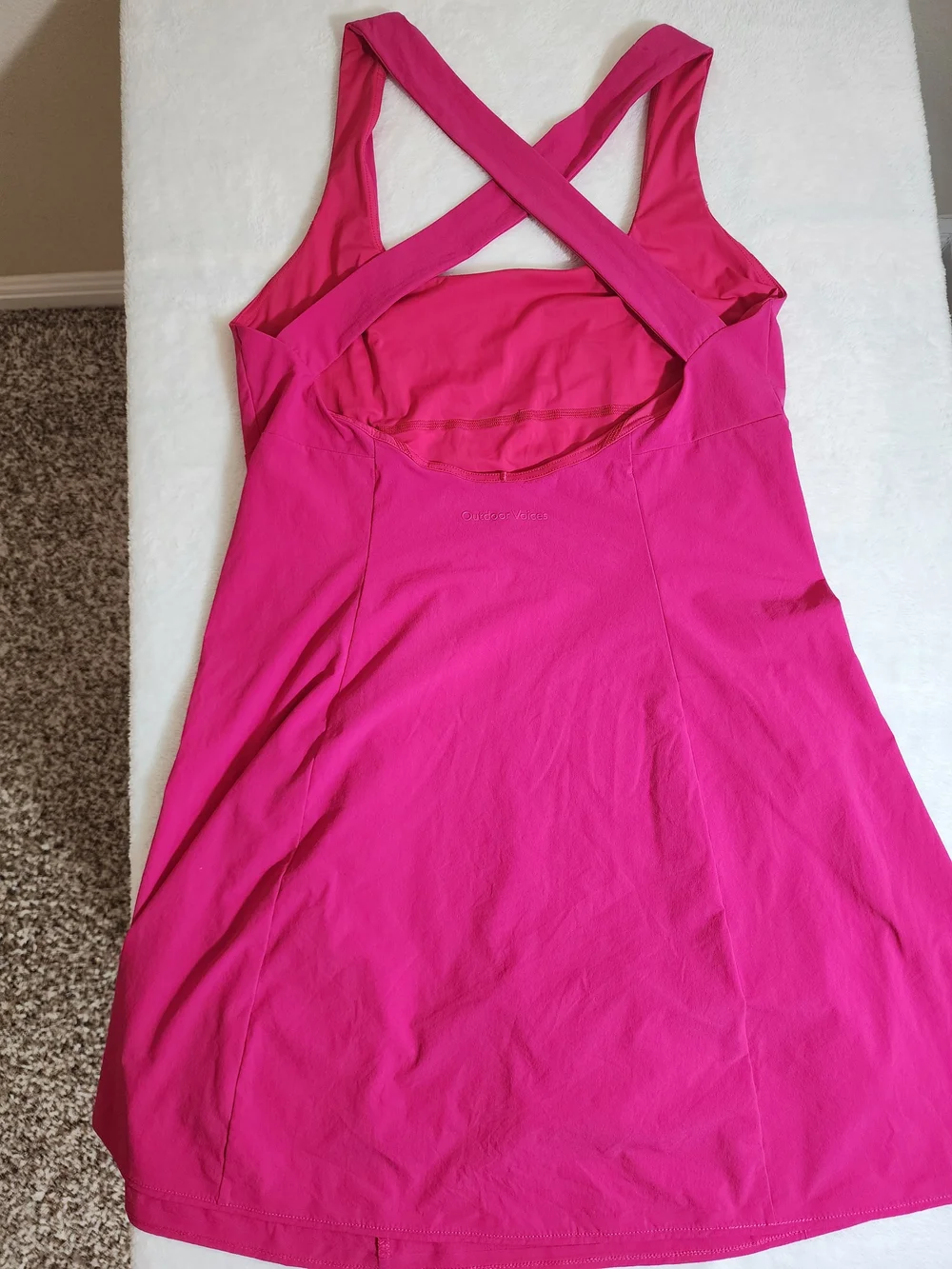 Outdoor Voices Exercise Dress Hot Pink Active Dress Skort Built-In Shorts Size L - Picture 8 of 12